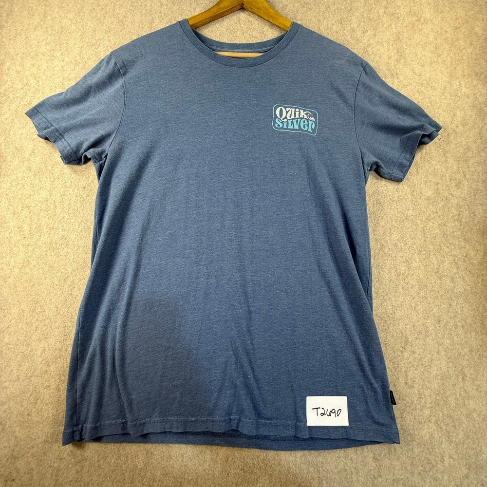 Quiksilver Mens Premium Fit Heather Blue Graphic Logo T-Shirt Size M